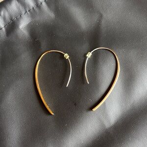 Fossil Two-Tone Gold and Silver Curved Threader Earrings